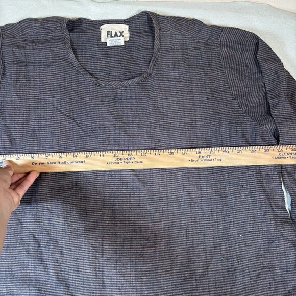 FLAX Jeanne Engelhart Tunic Top Women’s Large Stripes Linen Oversized Lagenlook - Picture 7 of 8